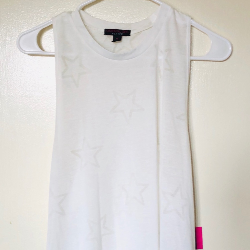 Material Girl White Active Sleeveless Top Size XL